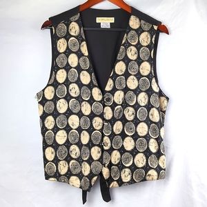 THE HALSEY COLLECTION Women's Beaded Full Moon Vest Black Cream